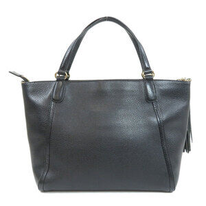 Gucci Soho leather pebbled top handle bag black